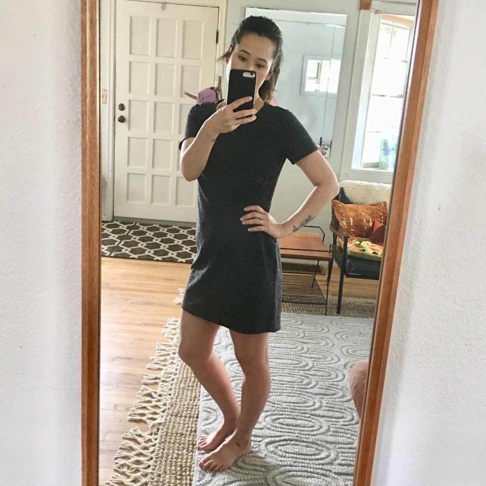SOLD! Charcoal Grey Shift Dress with Pockets